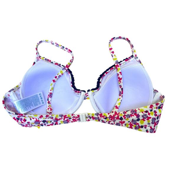 Boden Floral Ruffle Bikini Set | Sz 36B top, 8 bottoms | Blue, Purple, Yellow - Picture 5 of 12